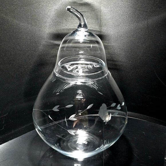 Princess House Heritage Etched Apothecary Jar canister crystal terrarium vanity - Picture 8 of 8